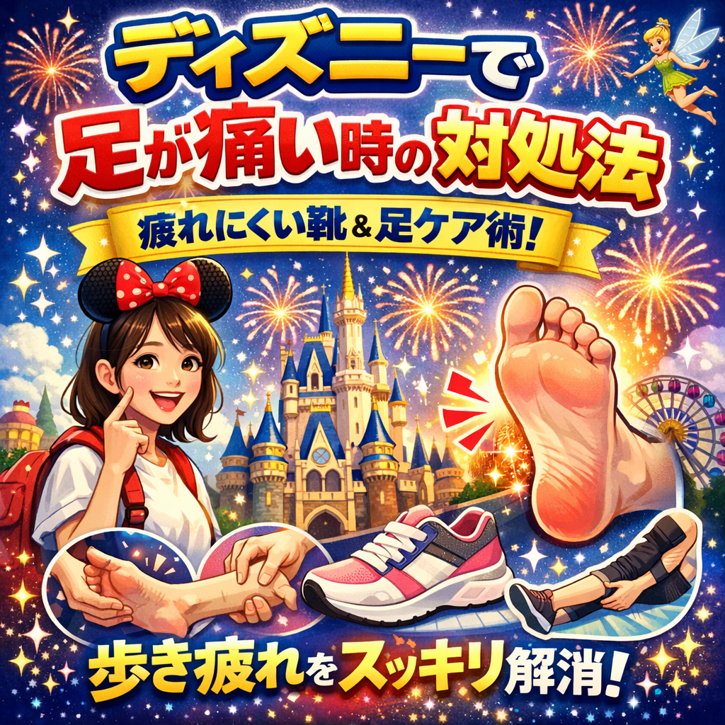 ディズニーで歩きすぎて足が痛い時の対処法と疲れにくい靴