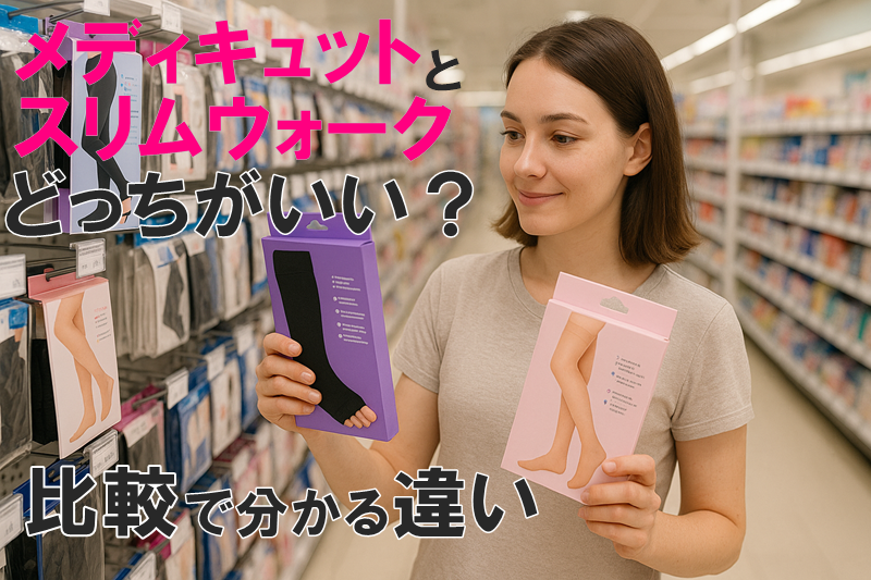 メディキュットとスリムウォークどっちがいい?比較で分かる違い