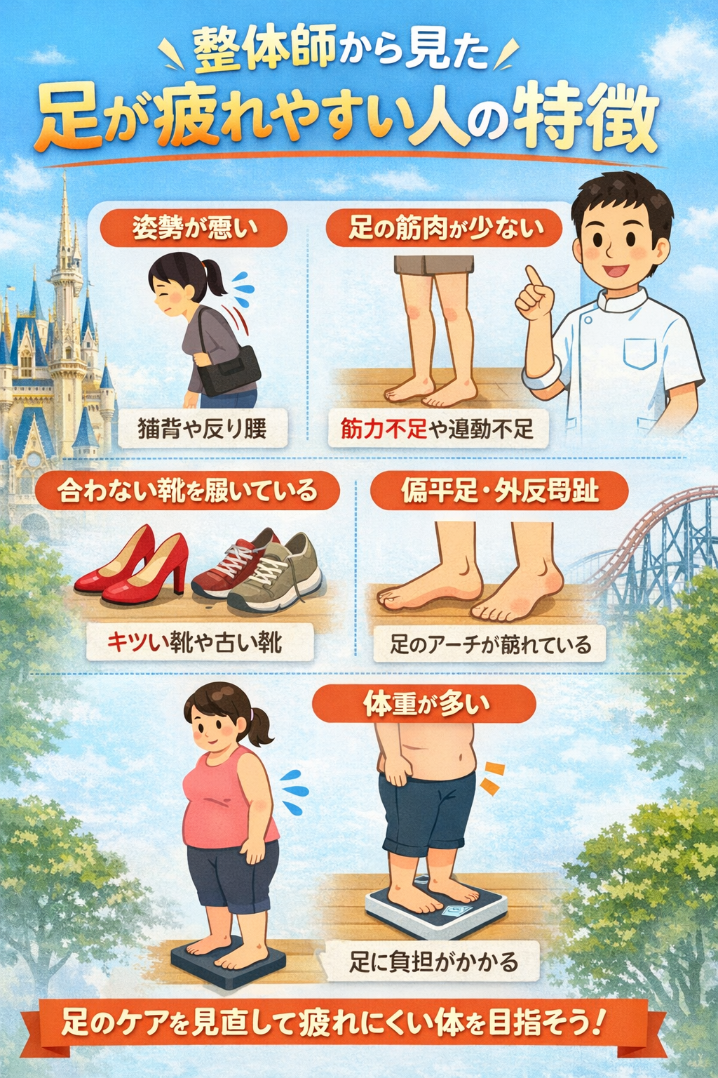 整体師が解説する足が疲れやすい人の特徴