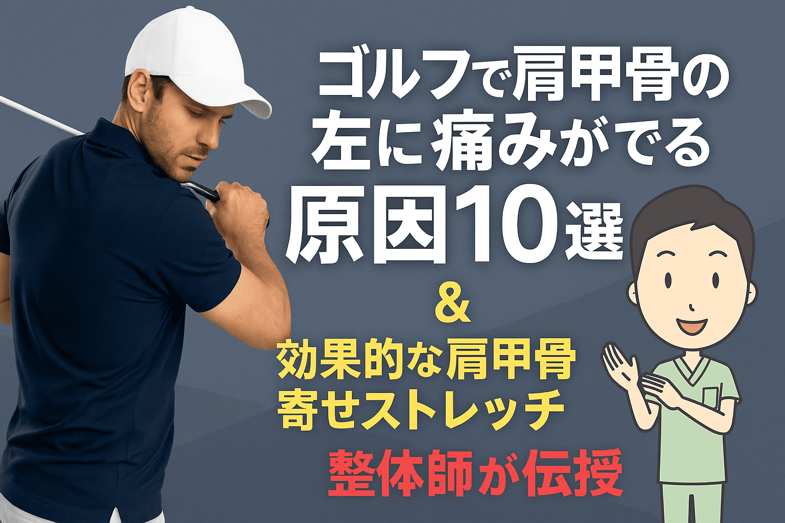 ゴルフで肩甲骨の左側が痛くなる原因と、整体師が解説する肩甲骨寄せストレッチの方法