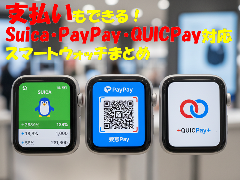 支払いもできる!Suica・PayPay・QUICPay対応スマートウォッチまとめ